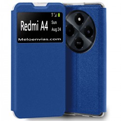 Funda para Xiaomi Redmi A4 Libro Estuche con Tapa Funcion Soporte Ventana Cierre Iman Color Negro