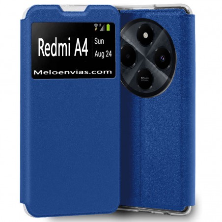 Funda para Xiaomi Redmi A4 Libro Estuche con Tapa Funcion Soporte Ventana Cierre Iman Color Negro