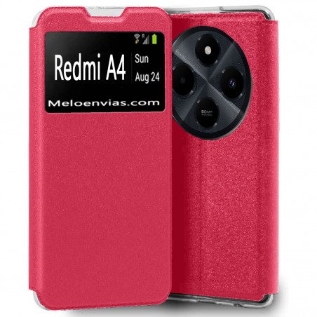Funda para Xiaomi Redmi A4 Libro Estuche con Tapa Funcion Soporte Ventana Cierre Iman Color Negro