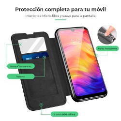Funda para Xiaomi Poco C75 Libro Estuche con Tapa Funcion Soporte Ventana Cierre Iman Color Negro