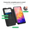 Funda para Xiaomi Poco C75 Libro Estuche con Tapa Funcion Soporte Ventana Cierre Iman Color Negro