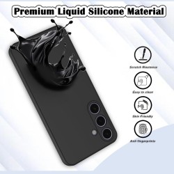 Funda Samsung Galaxy A05s de Silicona Líquida Negra | Alta Calidad con Forro de Microfibra