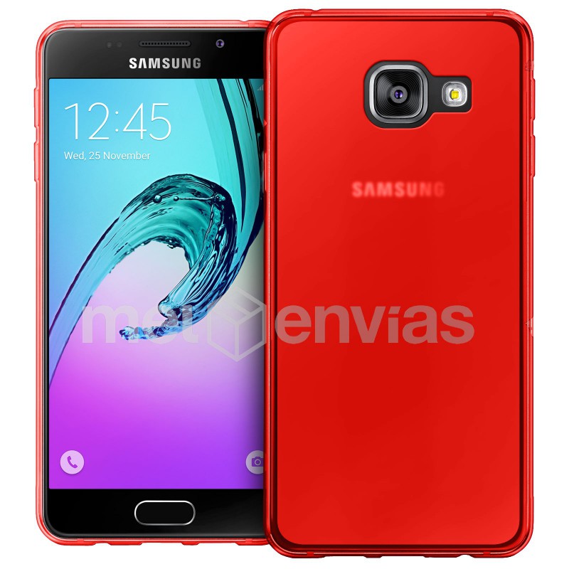 Funda carcasa para Samsung Galaxy A3 A310 (2016) Gel TPU Liso mate Color Rojo