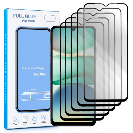 5x Protector pantalla cristal templado completo 5D Xiaomi Redmi 14C Full Glue