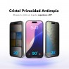 Pack 2x Protector de Pantalla Antiespía para iPhone 16 Cristal Templado Vidrio Privacidad, Dureza 9H, Full Glue