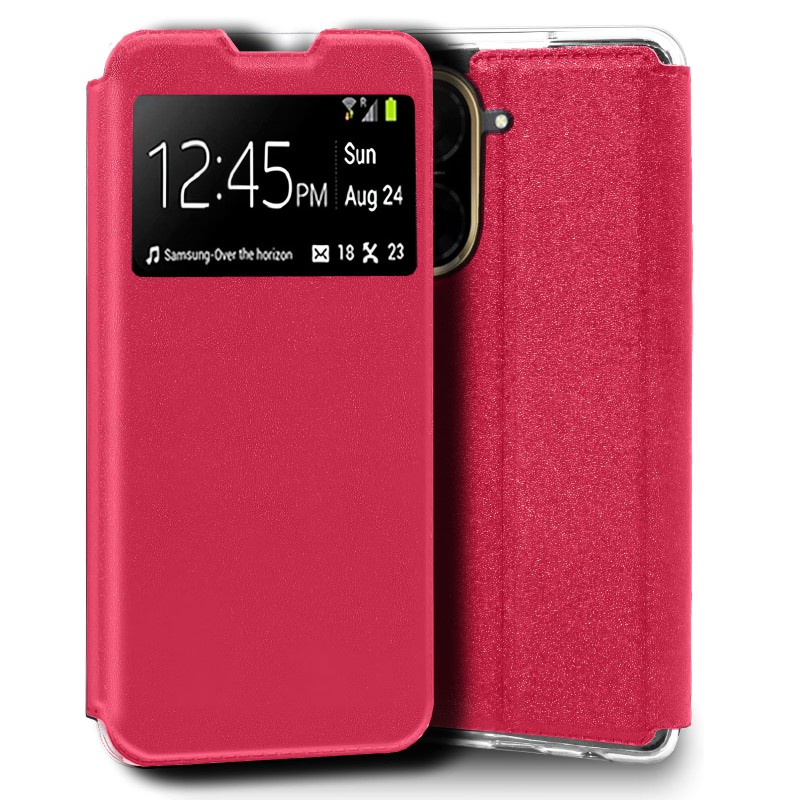 Funda para Xiaomi Redmi A5 Libro Estuche con Tapa Funcion Soporte Ventana Cierre Iman Color Negro
