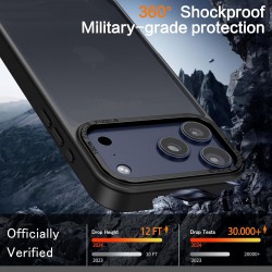 Funda rígida para iPhone 17 Pro carcasa hibrida borde metal color negro