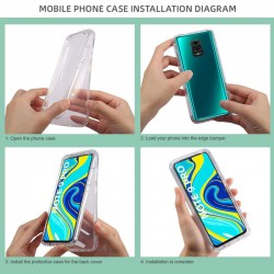 Funda para Xiaomi Redmi 15C, 360 Grados Carcasa Doble Cara Full Body, Protección Completa 2en1 Delantera + Trasera, Transparente