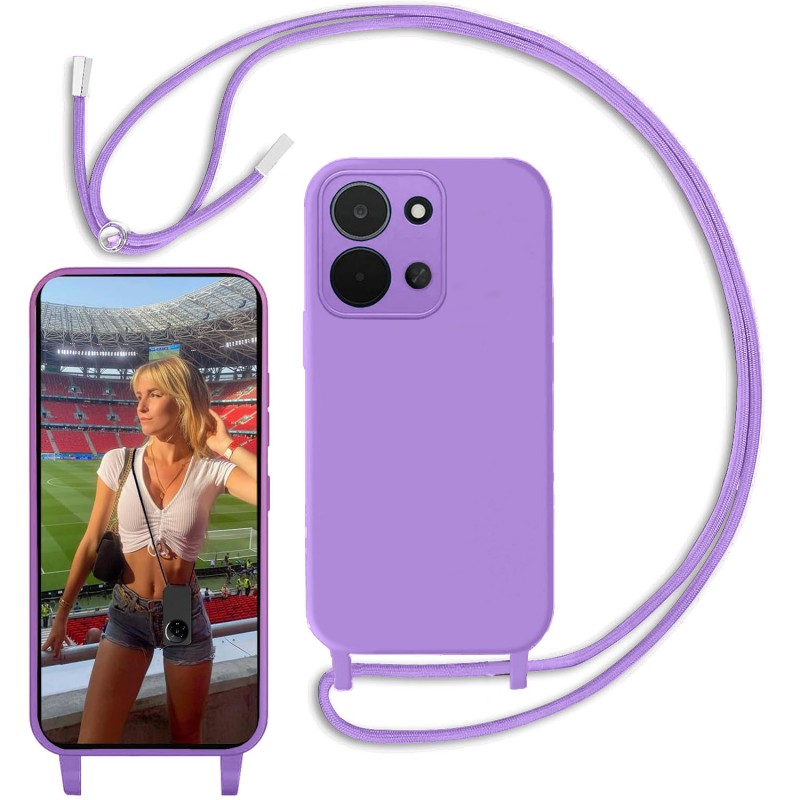 Funda para Xiaomi Redmi 15C Manos Libres TPU con Cuerda para Colgar, Cordón Ajustable
