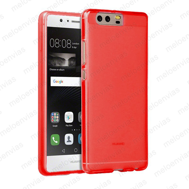 Funda carcasa para Huawei P10 Plus Gel TPU Liso mate Color Rojo