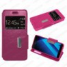 Funda para Samsung Galaxy A3 2017 carcasa de cuero tipo libro funcion soporte con ventana y cierre de iman Color Fucsia