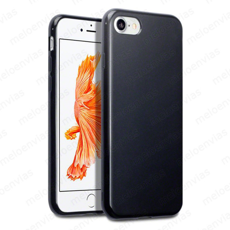 Funda para iPhone 8 (4.7) carcasa Gel TPU Liso mate Color Negro
