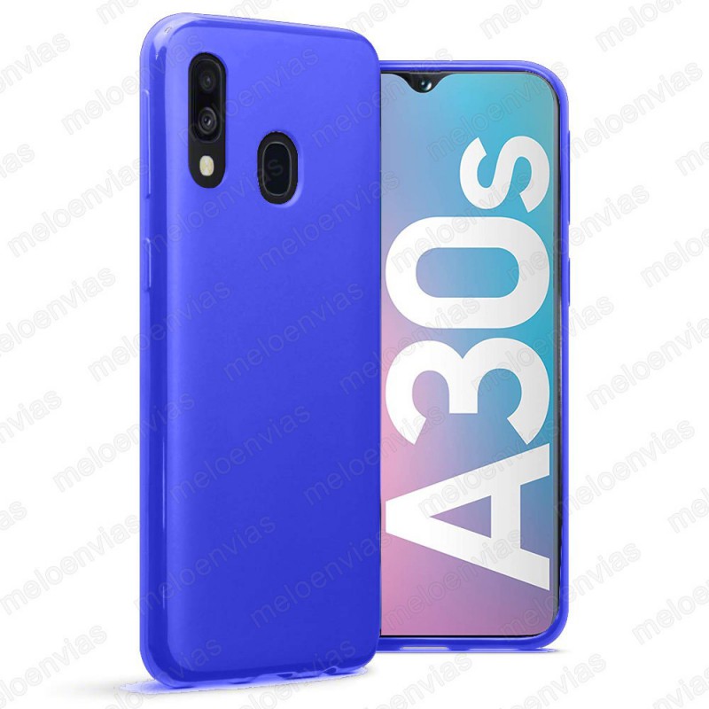 Funda carcasa para Samsung Galaxy A30s Gel TPU Liso mate Color Azul
