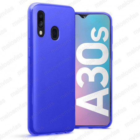 Funda carcasa para Samsung Galaxy A30s Gel TPU Liso mate Color Azul