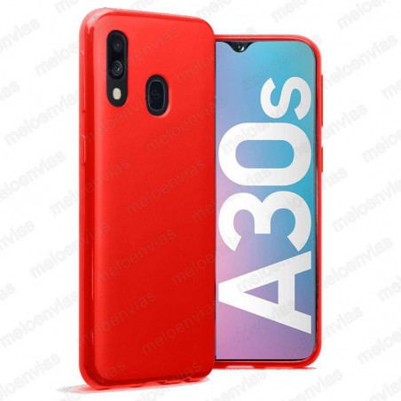 Funda carcasa para Samsung Galaxy A30s Gel TPU Liso mate Color Rojo