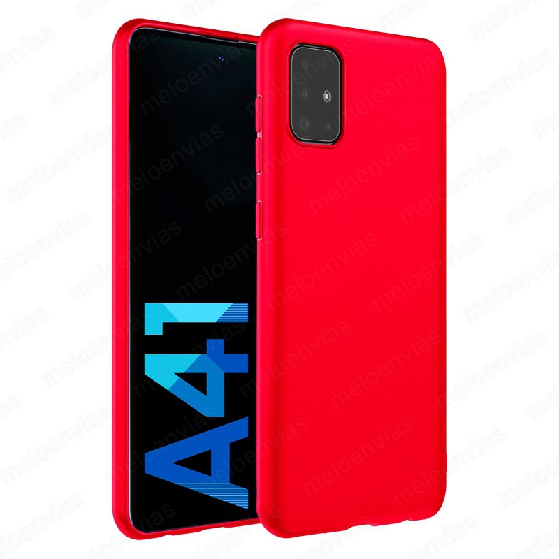 Funda carcasa para Samsung Galaxy A41 Gel TPU Liso mate Color Rojo