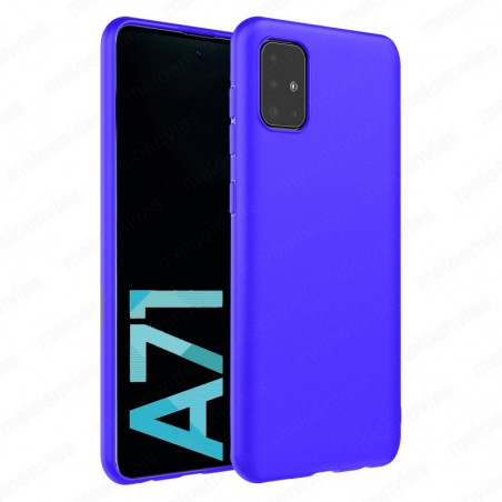 Funda carcasa para Samsung Galaxy A71 Gel TPU Liso mate Color Azul