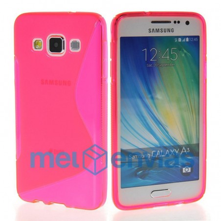 Funda carcasa para SAMSUNG GALAXY A3 A300FU Gel TPU Diseño S-line Color ROSA