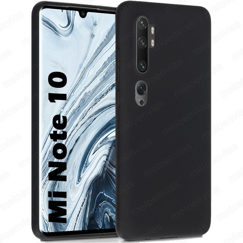 Funda carcasa para Xiaomi Mi Note 10 Gel TPU Liso mate Color Negro