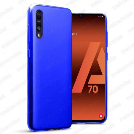 Funda carcasa para Samsung Galaxy A70 Gel TPU Liso mate Color Azul