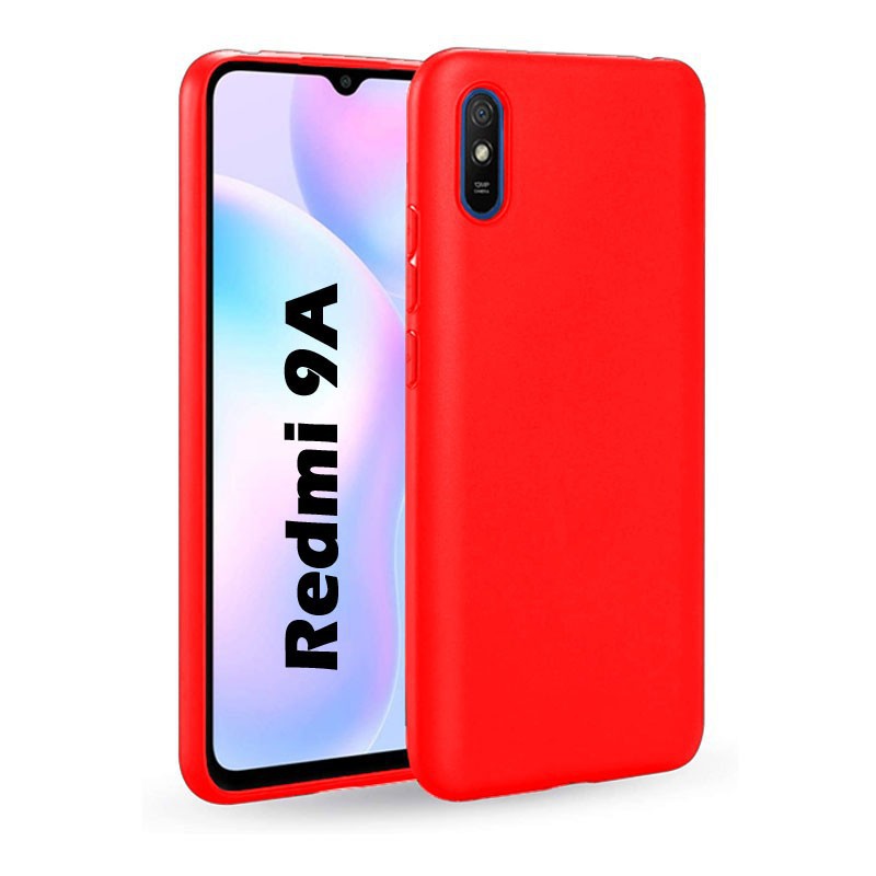 Funda carcasa para Xiaomi Redmi 9A Gel TPU Liso mate Color Rojo