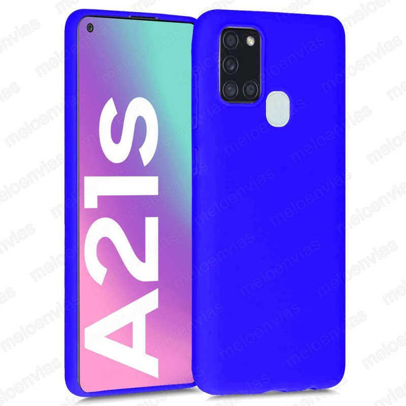 Funda carcasa para Samsung Galaxy A21s Gel TPU Liso mate Color Azul