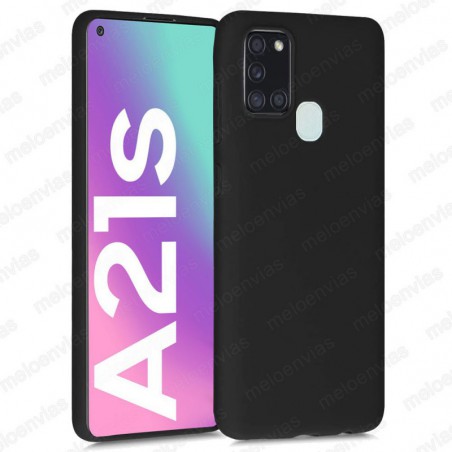 Funda carcasa para Samsung Galaxy A21s Gel TPU Liso mate Color Negro