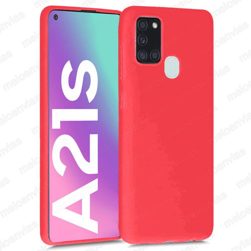 Funda carcasa para Samsung Galaxy A21s Gel TPU Liso mate Color Rosa