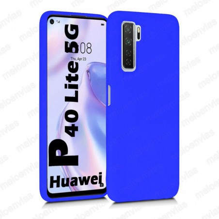 Funda carcasa para Huawei P40 Lite 5G Gel TPU Liso mate Color Azul