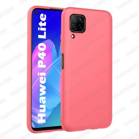 Funda carcasa para Huawei P40 Lite Gel TPU Liso mate Color Rosa
