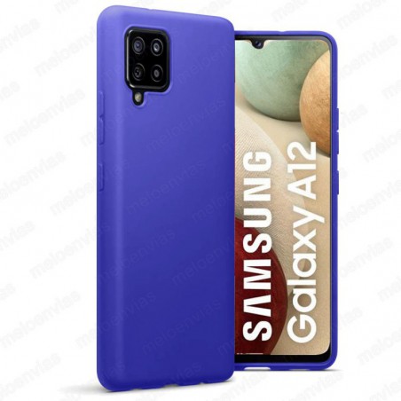 Funda carcasa para Samsung Galaxy A12 5G / 4G Gel TPU Liso mate Color Azul