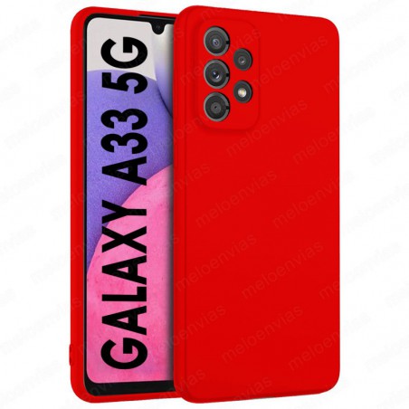 Funda carcasa para Samsung Galaxy A33 5G Gel TPU Liso mate Color Rojo