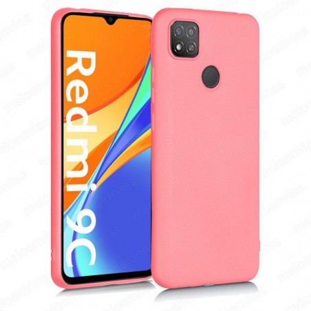Funda carcasa para Xiaomi Redmi 9C Gel TPU Liso mate Color Rosa