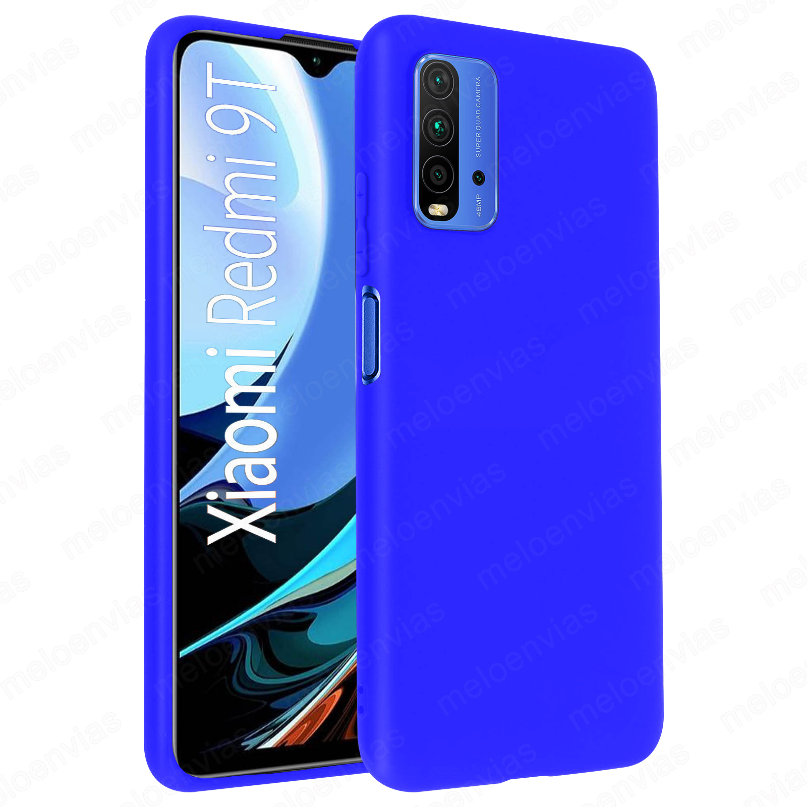 LEYAN Funda para Xiaomi Redmi 9T y 2 Piezas Cristal Templado TPU Silicona Gradiente Transparente Protección Carcasa Bumper Caso Case Cover con Shock- Absorción Morado/Azul 