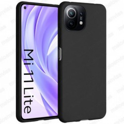 Funda carcasa para Xiaomi Mi 11 Lite Gel TPU Liso mate Color Negro