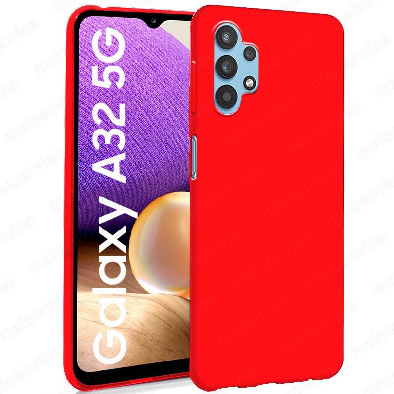 Funda carcasa para Samsung Galaxy A32 5G Gel TPU Liso mate Color Rojo