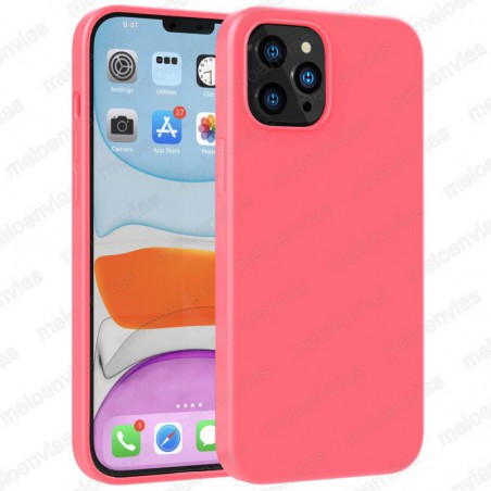 Funda carcasa para iPhone 12 / 12 Pro Gel TPU Liso mate Color Rosa