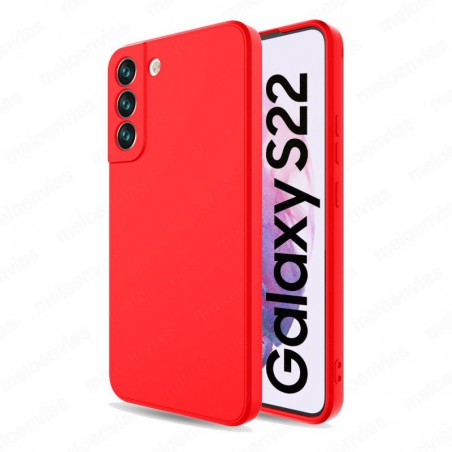 Funda carcasa para Samsung Galaxy S22 Gel TPU Liso mate Color Rojo