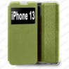 Funda para Apple iPhone 13  carcasa de cuero tipo libro funcion soporte con ventana y cierre de iman Color Dorado