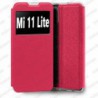 Funda para Xiaomi Mi 11 Lite carcasa de cuero tipo libro funcion soporte con ventana y cierre de iman Color Fucsia