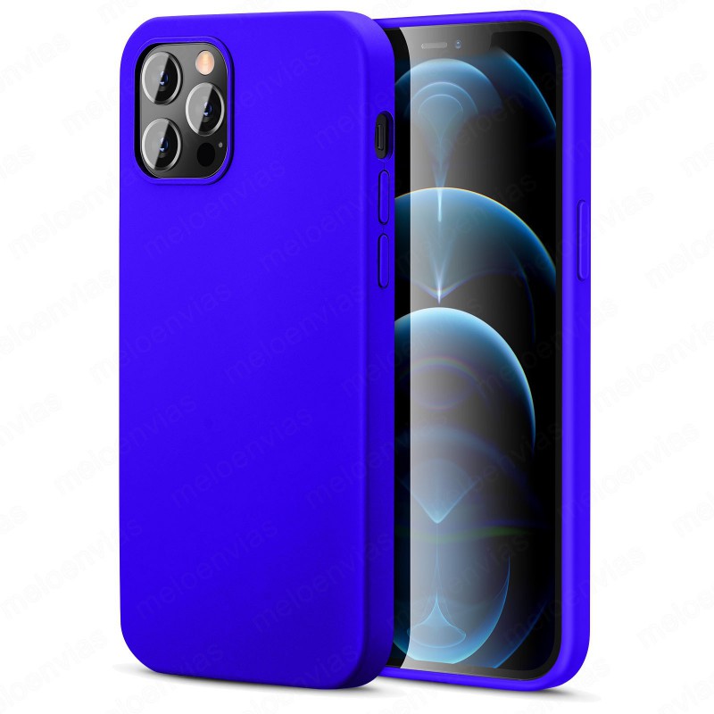 Funda carcasa para Apple iPhone 13 Pro Max Gel TPU Liso mate Color Azul