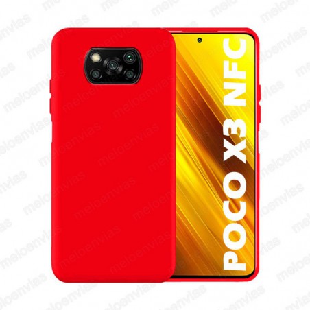 Funda carcasa para Xioami Poco X3 Pro Gel TPU Liso mate Color Rojo