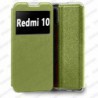 Funda para Xiaomi Redmi 10 carcasa de cuero tipo libro funcion soporte con ventana y cierre de iman Color Dorado