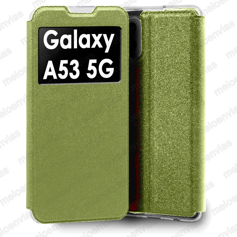 Funda carcasa para Samsung Galaxy A53 5G Libro Estuche Funcion Soporte Color Dorado