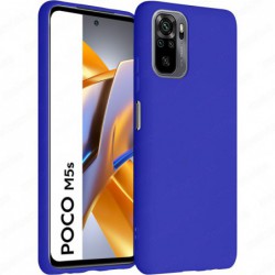 Funda Carcasa Xiaomi Poco M5s Silicona Gel TPU Liso Mate Color Azul