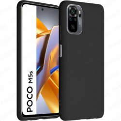 Funda Carcasa Xiaomi Poco M5s Silicona Gel TPU Liso Mate Color Negro