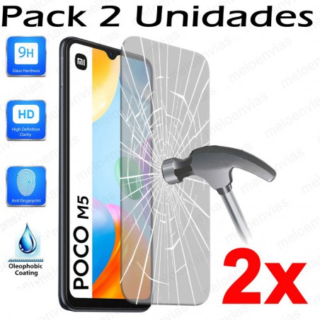 Pack 2 Unidades Cristal Templado Protector Pantalla Para Xiaomi Poco M5 4G Vidrio 100% Transparente
