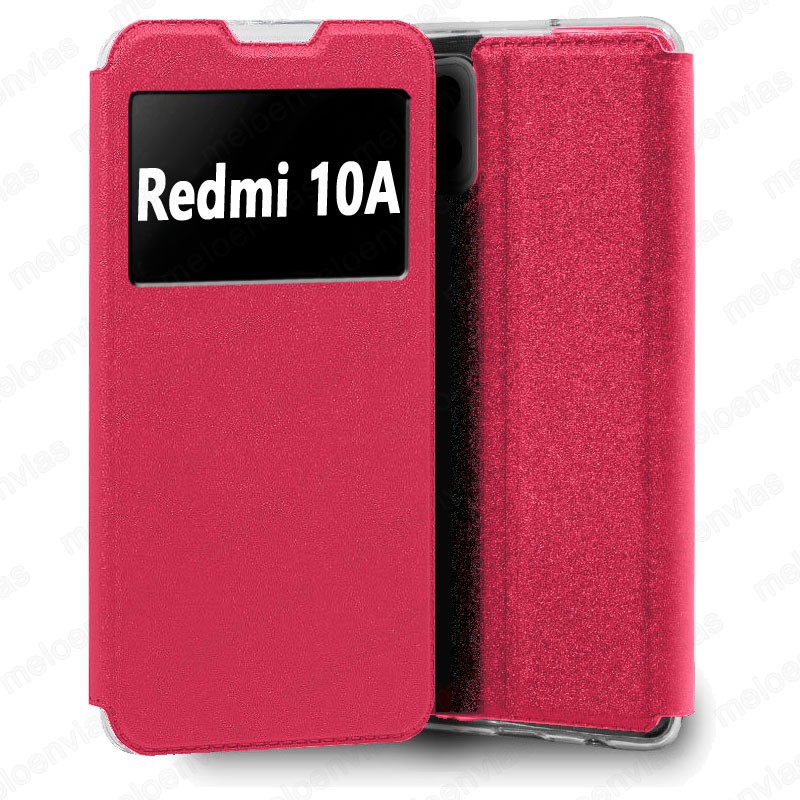 Funda carcasa para Xiaomi Redmi 10A Libro Estuche Funcion Soporte Color Rosa Fucsia