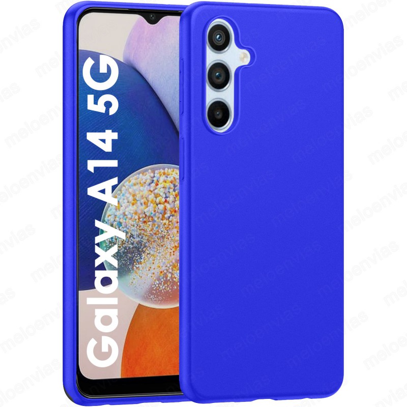 Funda Carcasa Samsung Galaxy A14 5G Silicona Gel TPU Liso Mate Color Azul
