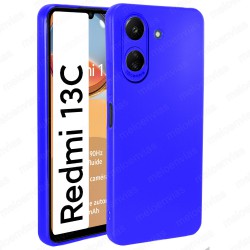 Funda Xiaomi Redmi 13C Carcasa 3D Cubre Camara Forro Silicona Gel TPU Flexible Liso Mate Color Azul